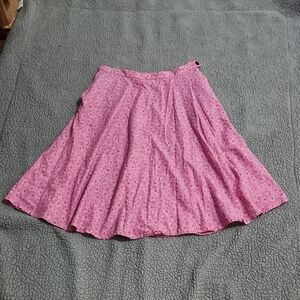 Vintage 70s Gordon Of Philadelphia Pink Midi Skirt Waist 30 Length 27